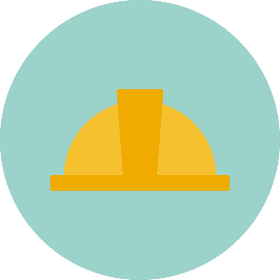 Hard Hat Flat Circle Icon vector