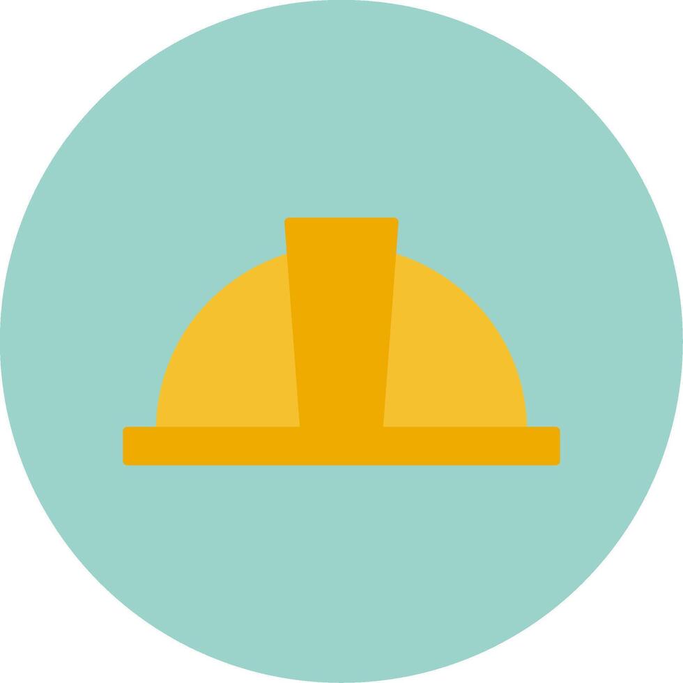 Hard Hat Flat Circle Icon vector