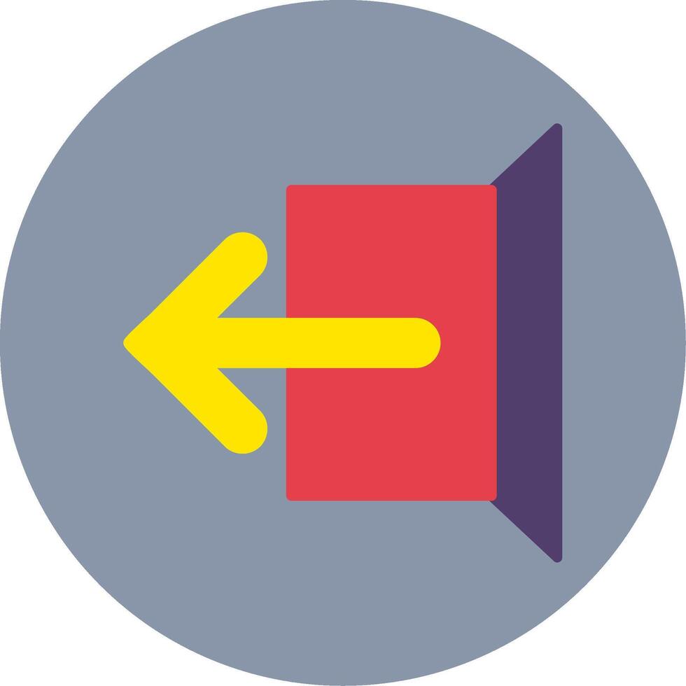 Logout Flat Circle Icon vector