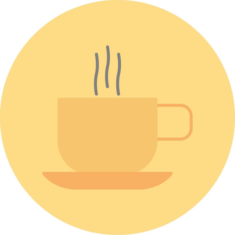 Hot Coffee Flat Circle Icon vector