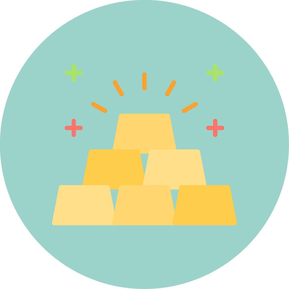 Gold Ingot Flat Circle Icon vector