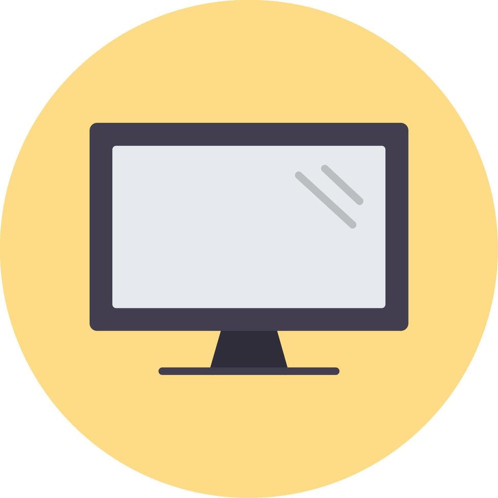 Computer Flat Circle Icon vector