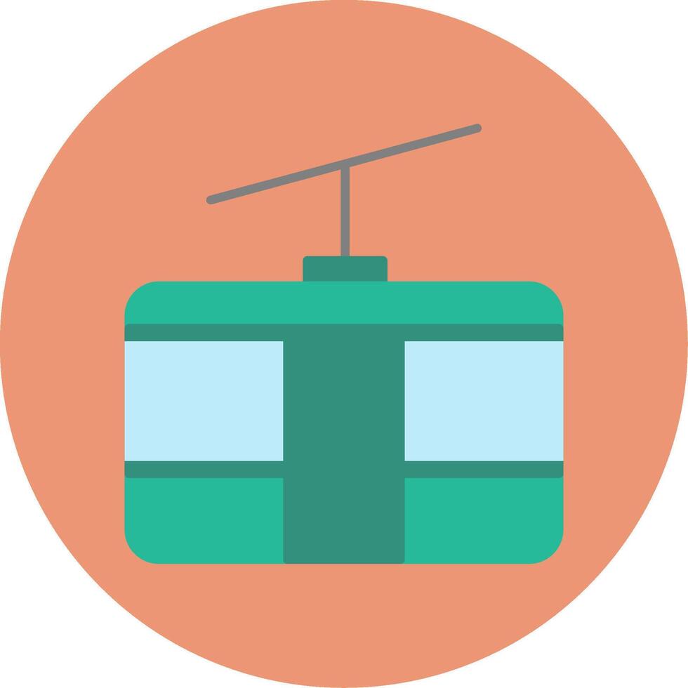 Cableway Flat Circle Icon vector