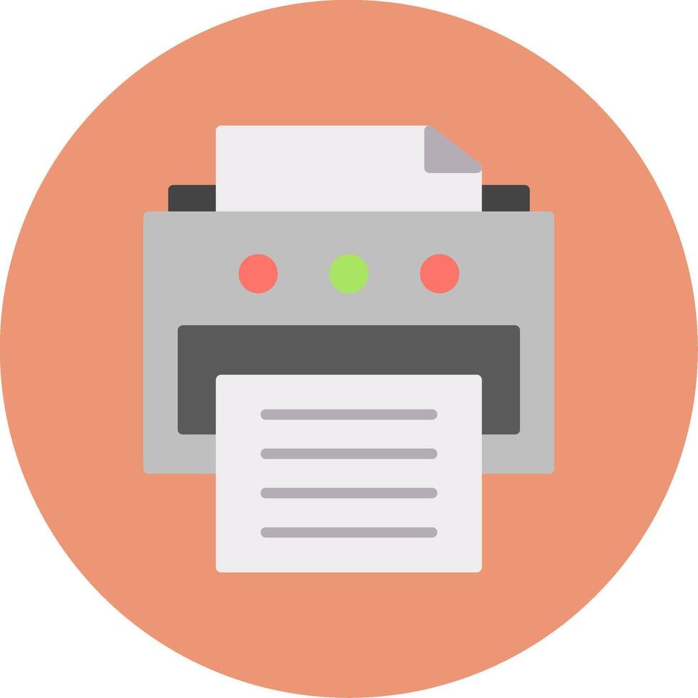 Printer Flat Circle Icon vector