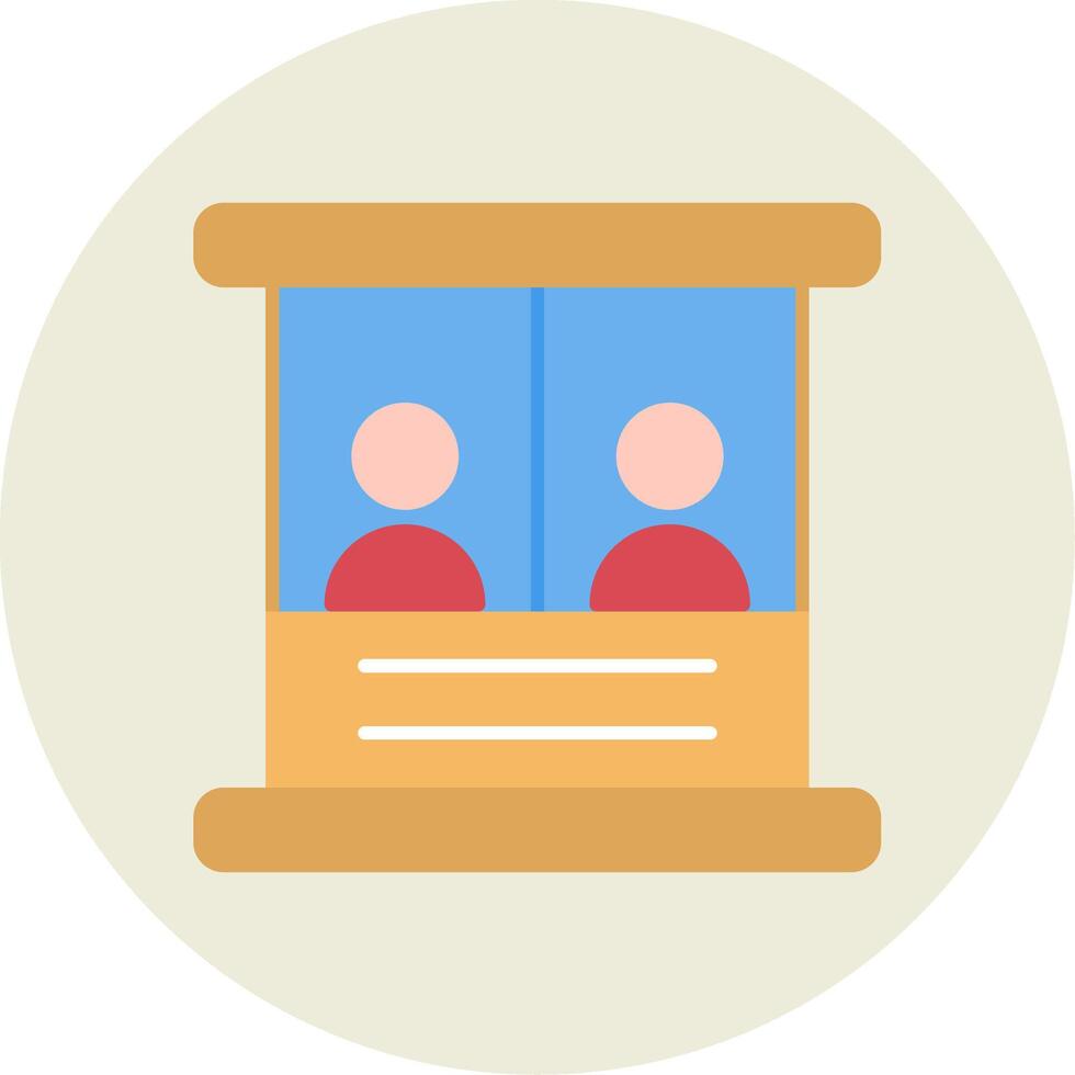 Ticket Box Flat Circle Icon vector