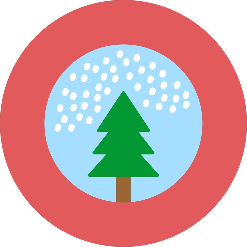 Snow Globe Flat Circle Icon vector