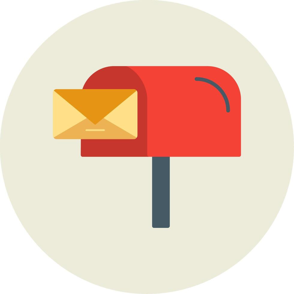 Mail Box Flat Circle Icon vector
