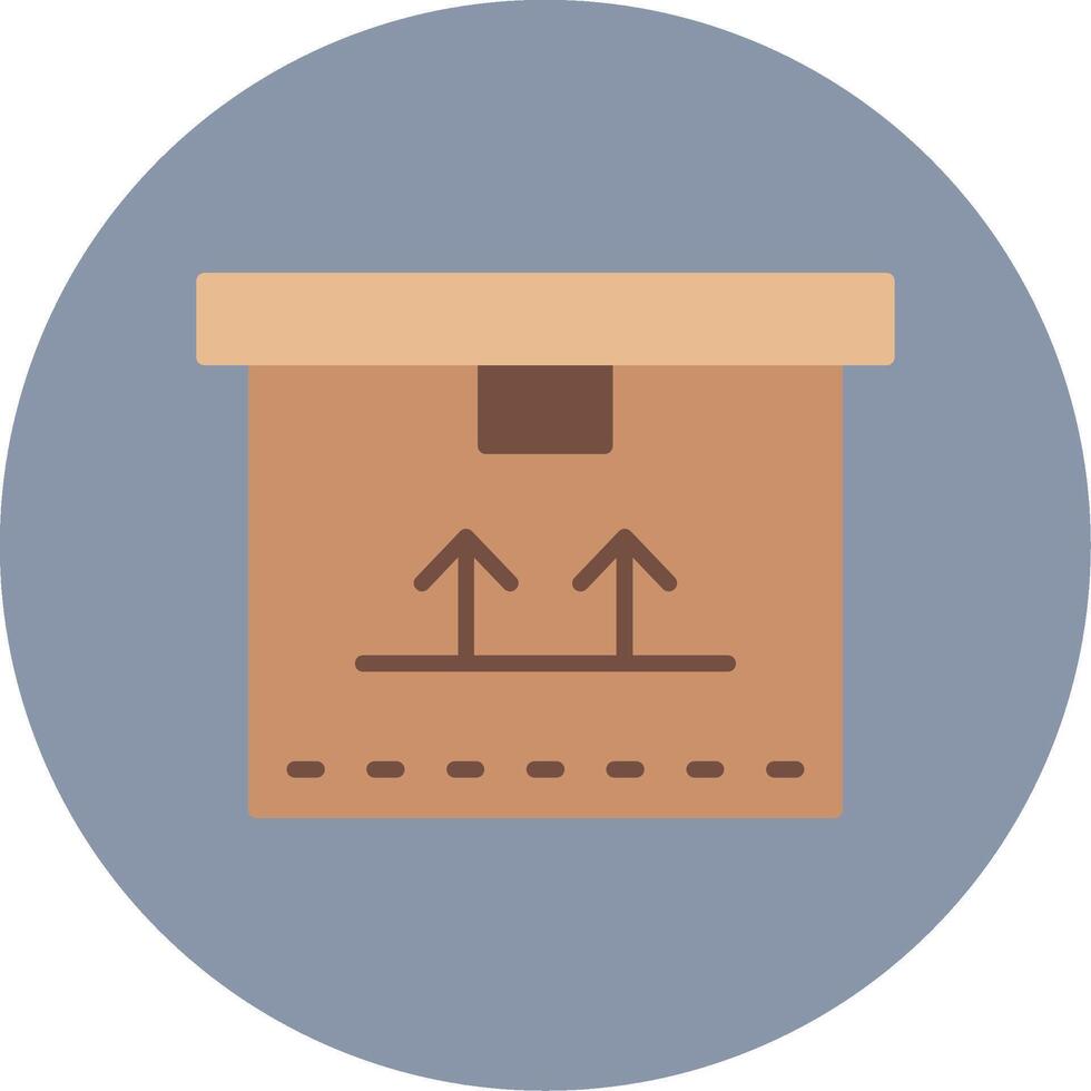 Cardboard Box Flat Circle Icon vector