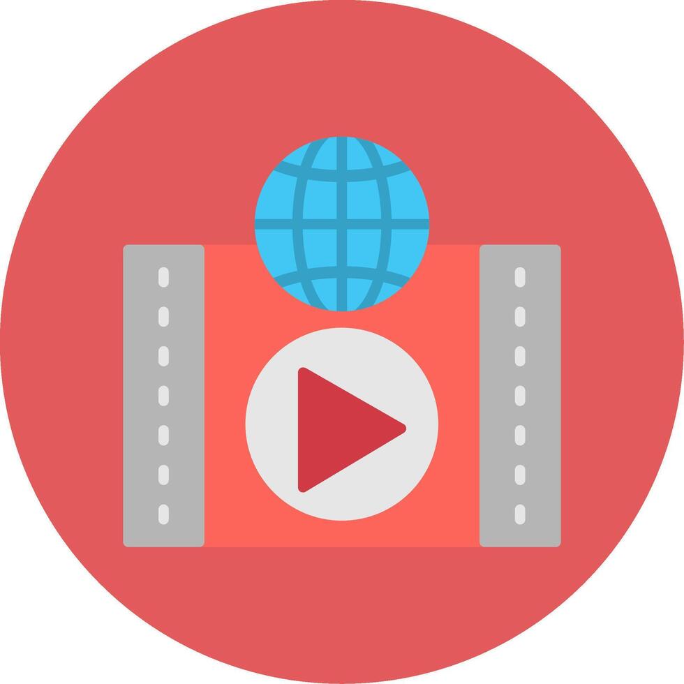 Video Ad Flat Circle Icon vector