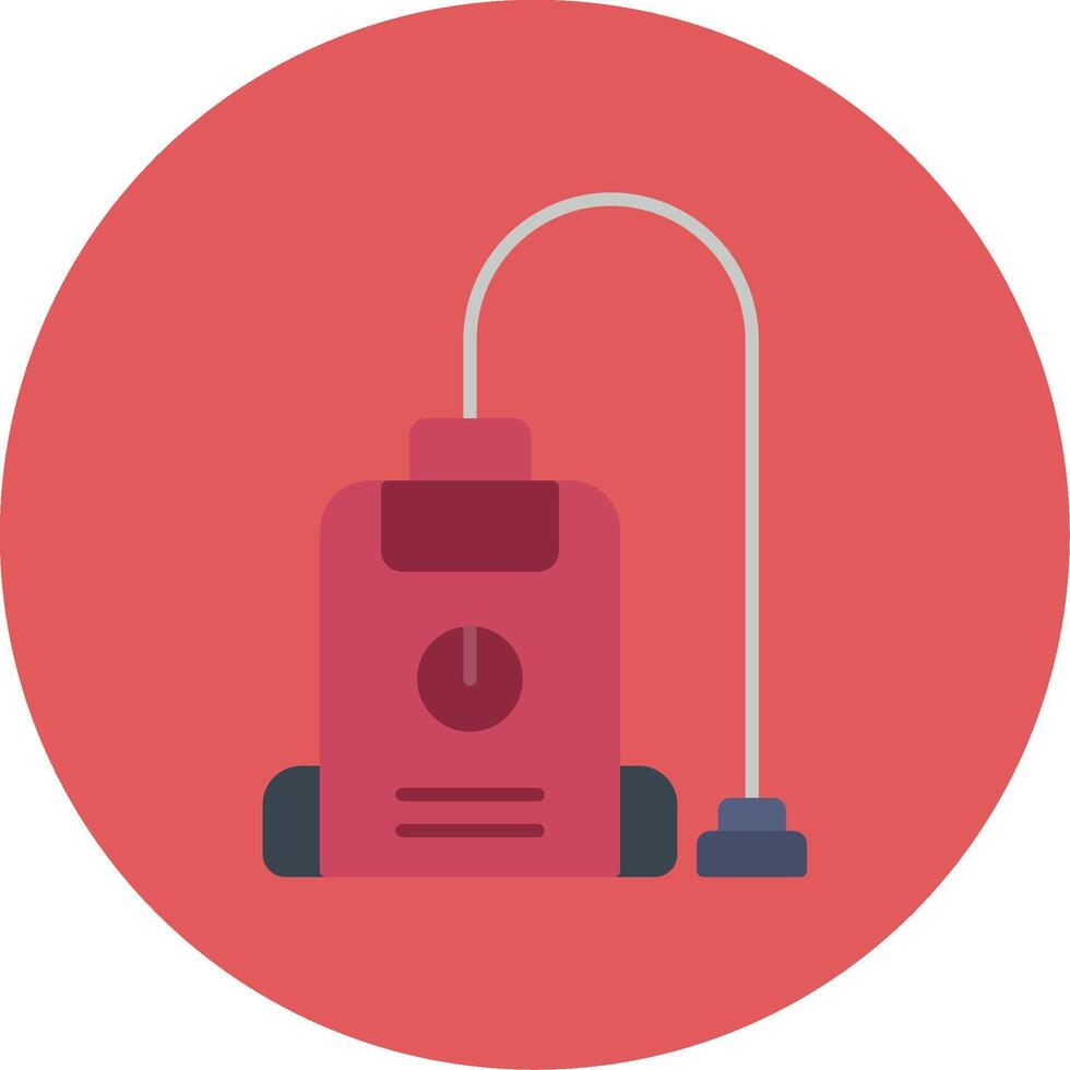 Vacuum Cleaner Flat Circle Icon vector