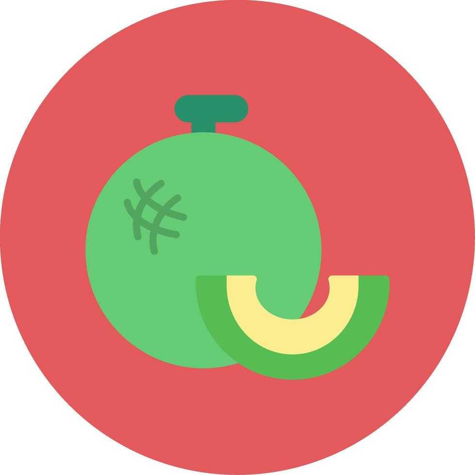 Cantaloupe Flat Circle Icon vector