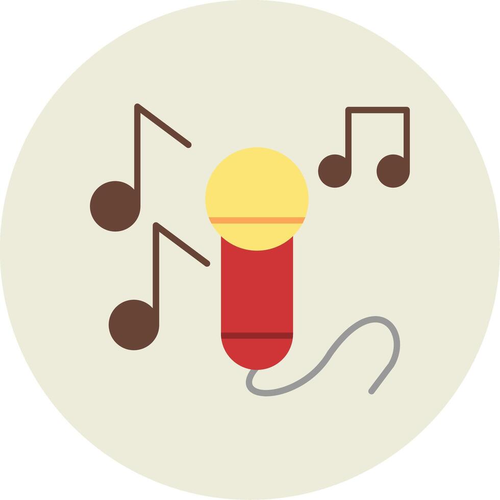 Sing Flat Circle Icon vector