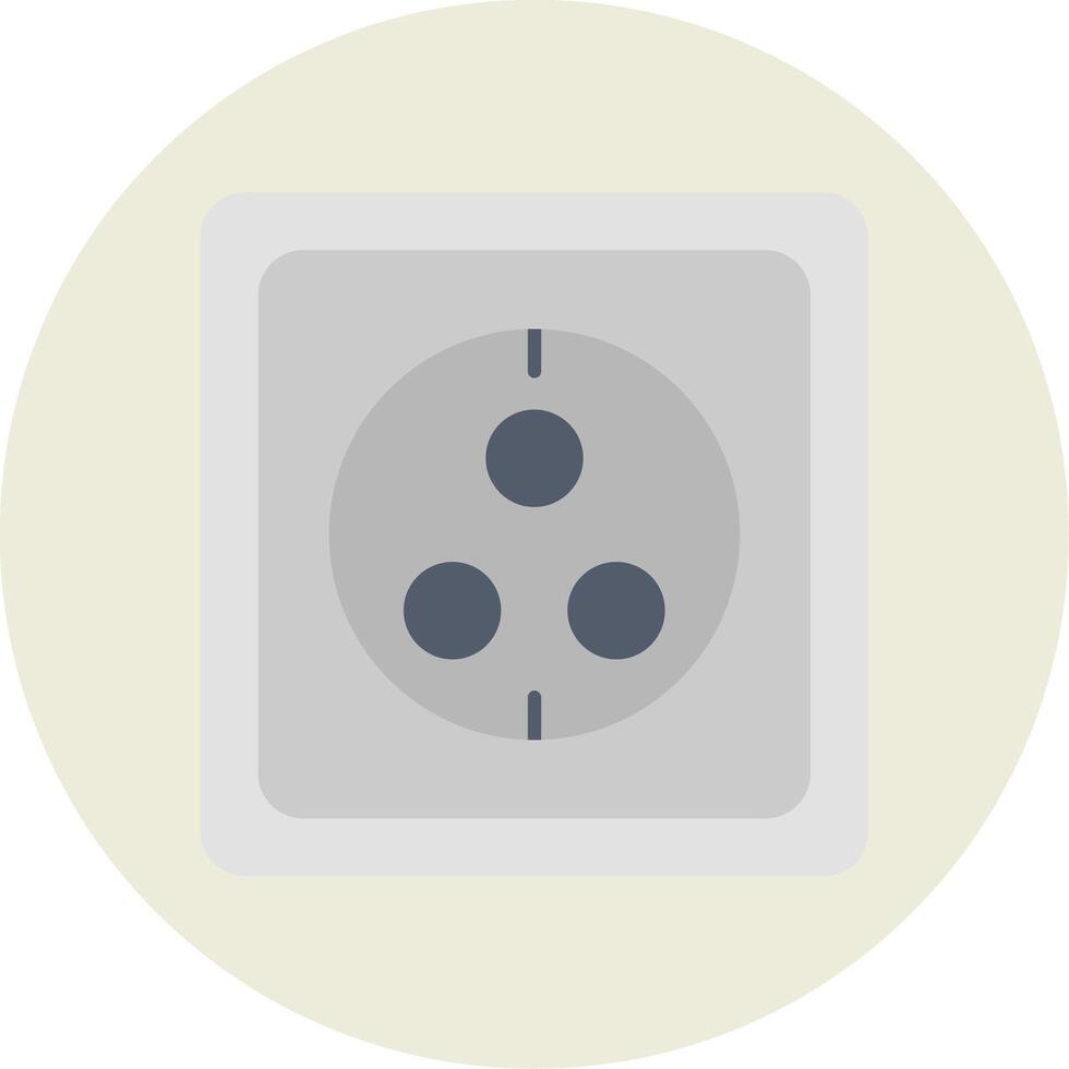 Wall Socket Flat Circle Icon vector