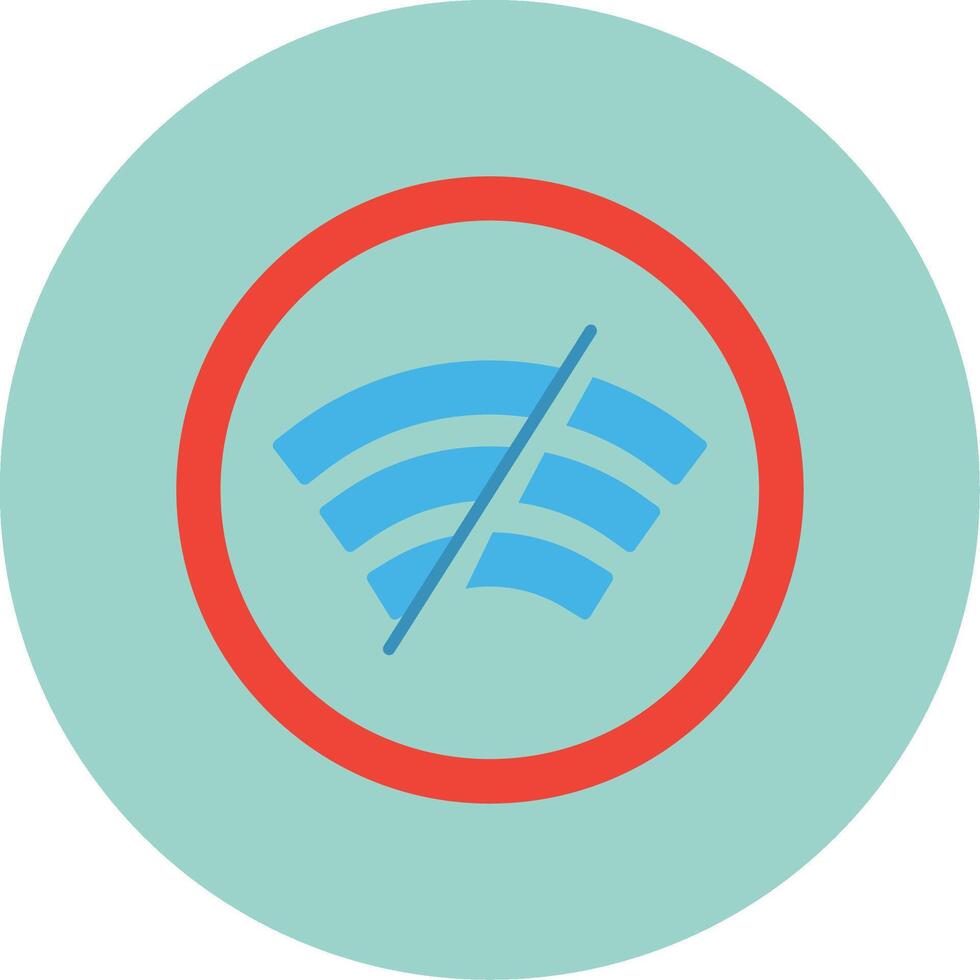 Disconnected Flat Circle Icon vector
