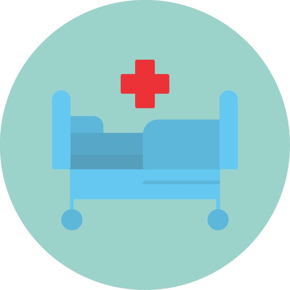 hospital cama plano circulo icono vector