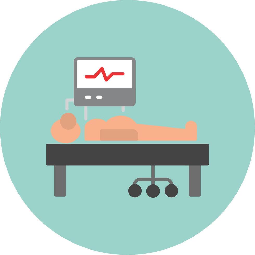 ICU Room Flat Circle Icon vector