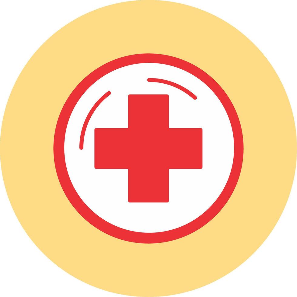 Hospital Sign Flat Circle Icon vector