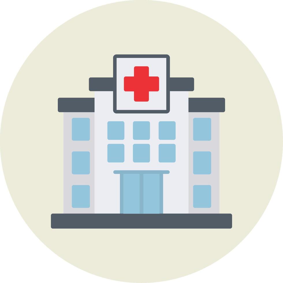 Hospital Flat Circle Icon vector