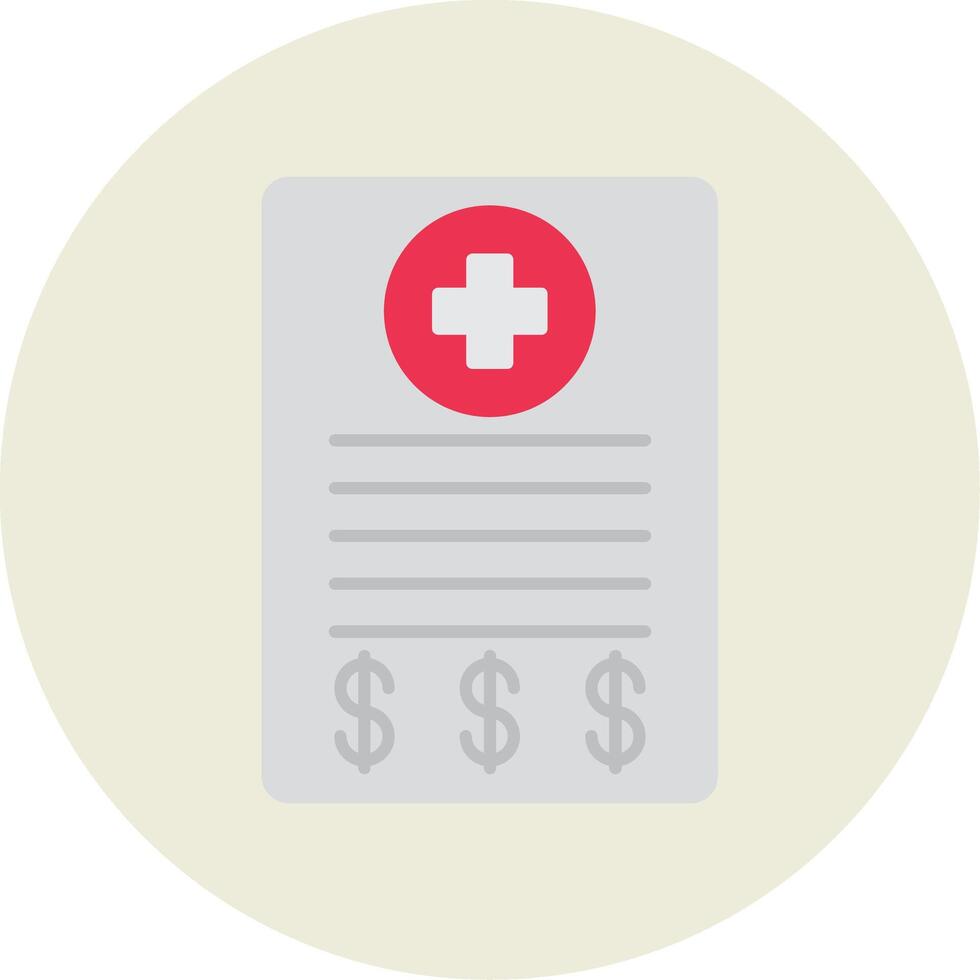 Medical Bill Flat Circle Icon vector