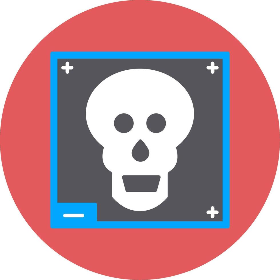 Skull X - ray Flat Circle Icon vector