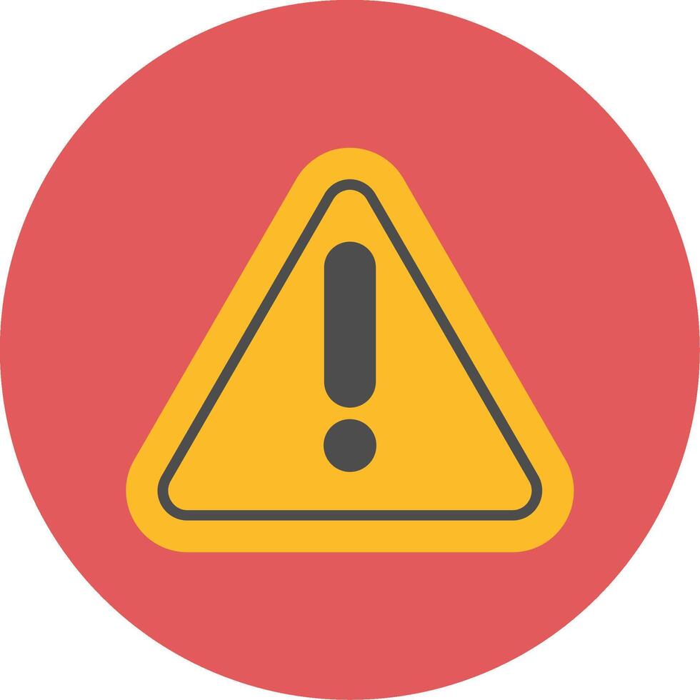 Warning Sign Flat Circle Icon vector