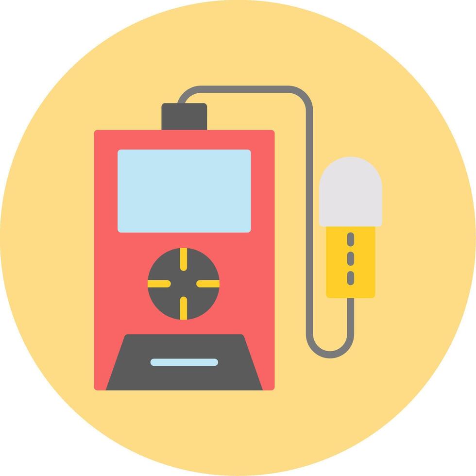 Radiation Detector Flat Circle Icon vector