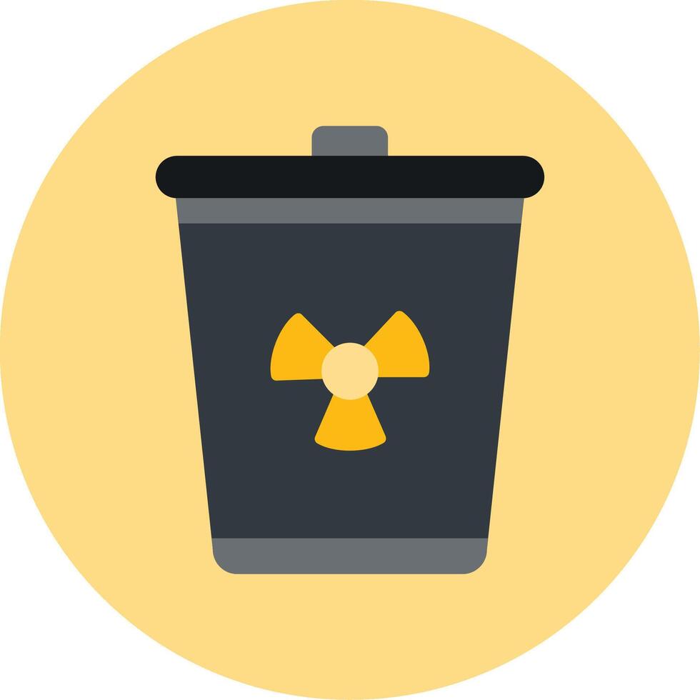 Toxic Waste Flat Circle Icon vector