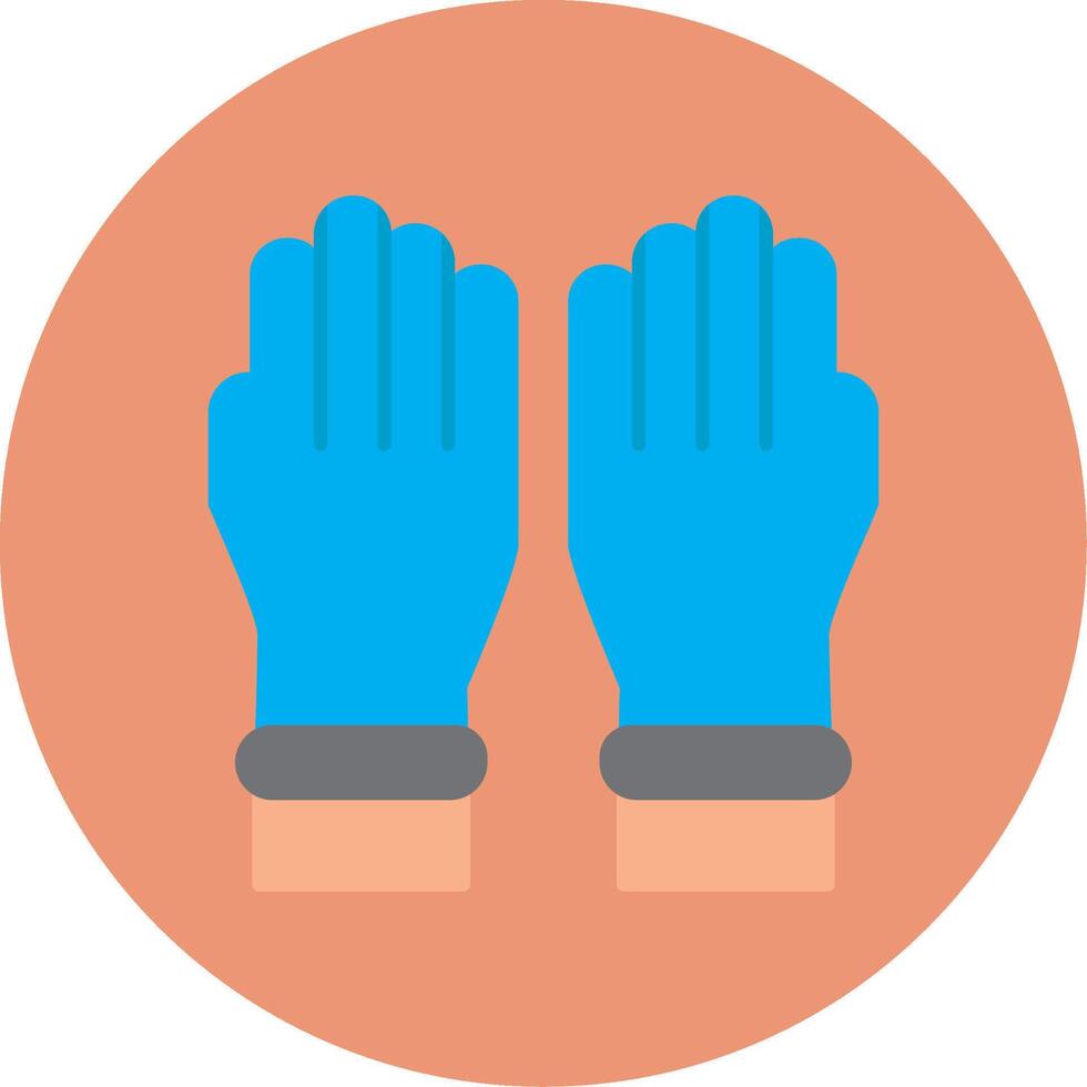 Protective Gloves Flat Circle Icon vector