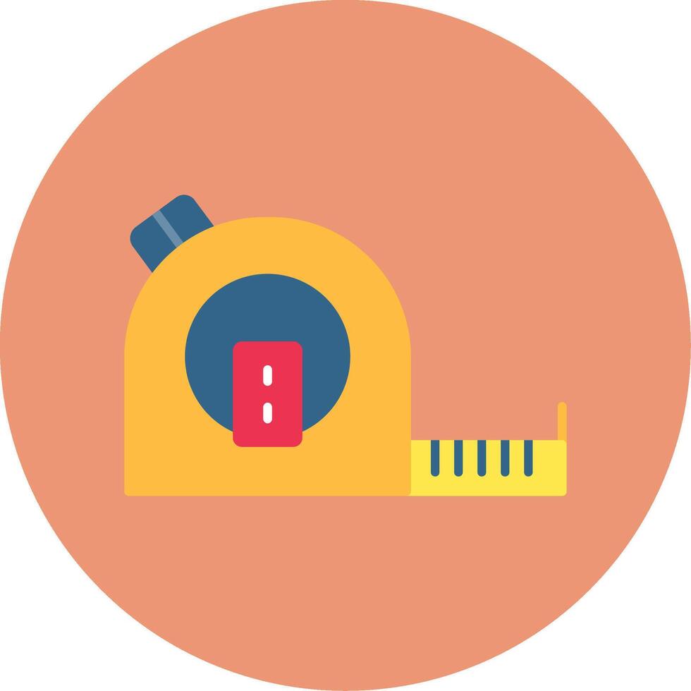 Tape Measure Flat Circle Icon vector