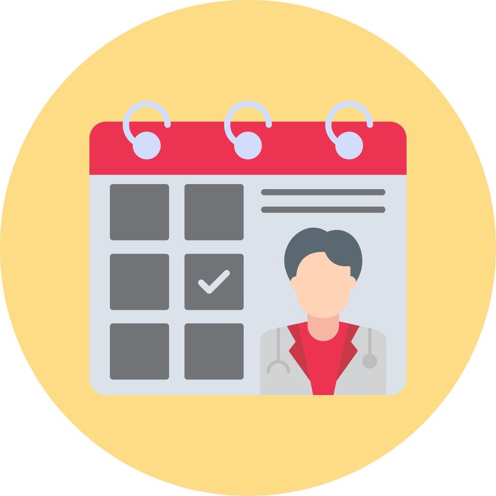 Doctor Visit Day Flat Circle Icon vector