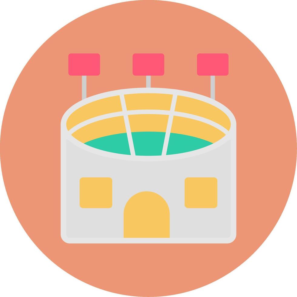 Stadium Flat Circle Icon vector