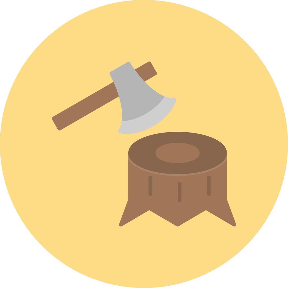 Deforestation Flat Circle Icon vector