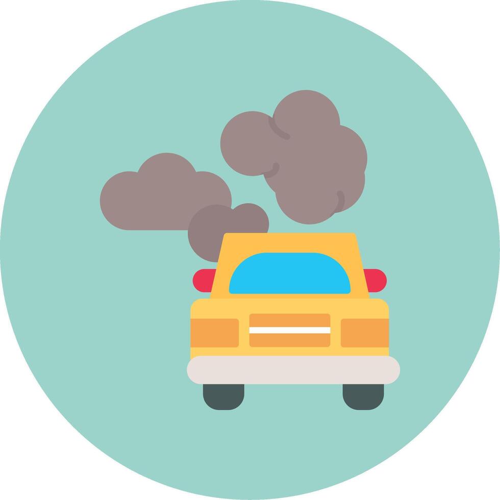 Car Pollution Flat Circle Icon vector