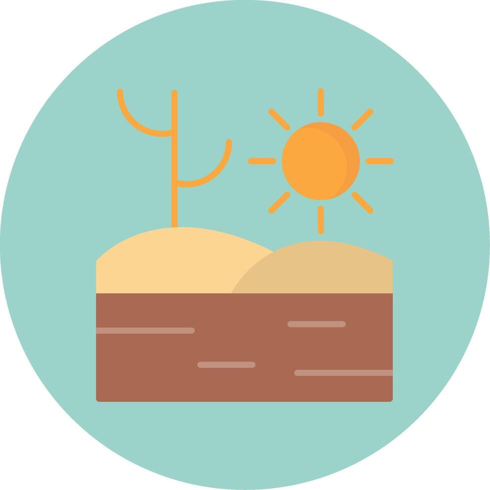 Desert Flat Circle Icon vector