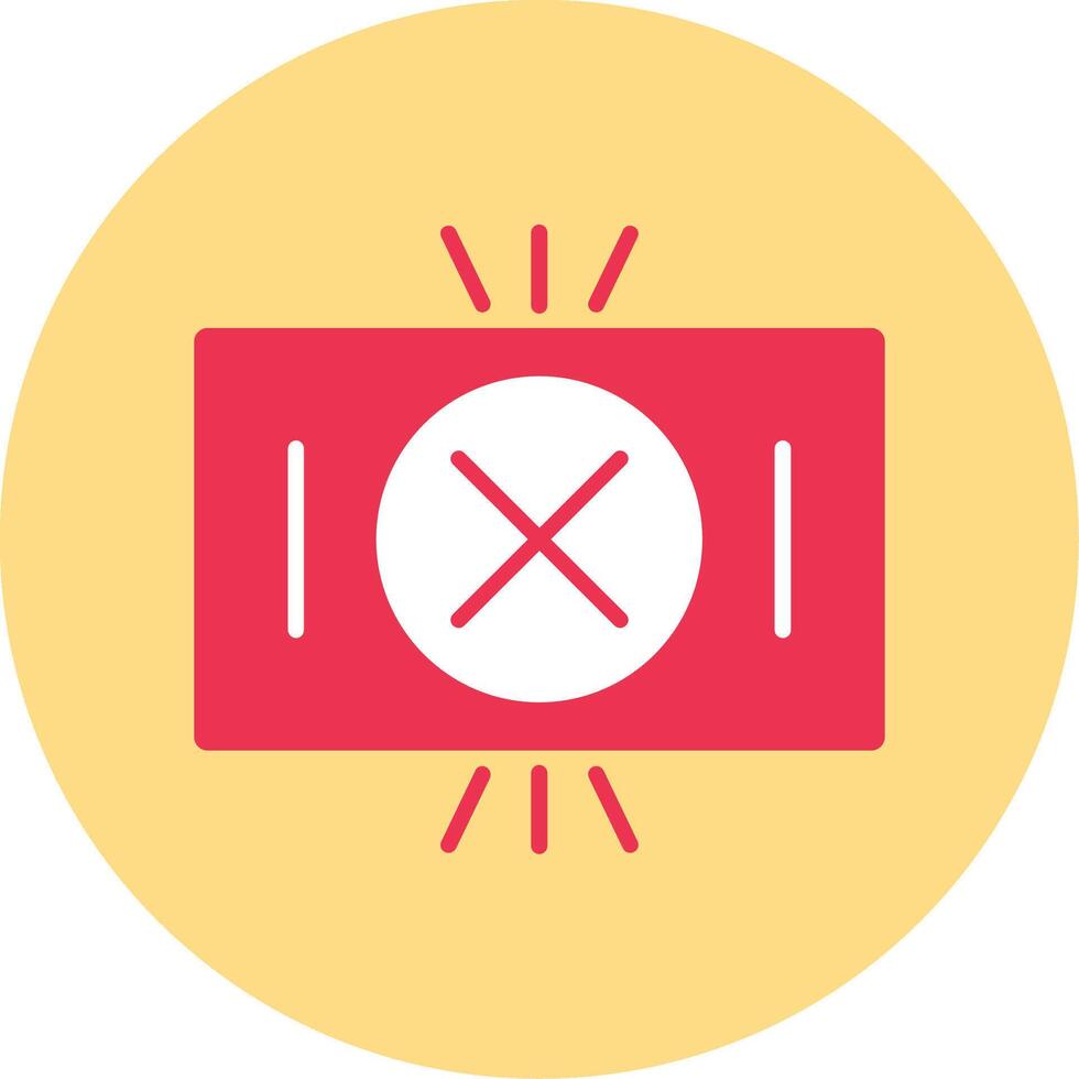 Red Card Flat Circle Icon vector