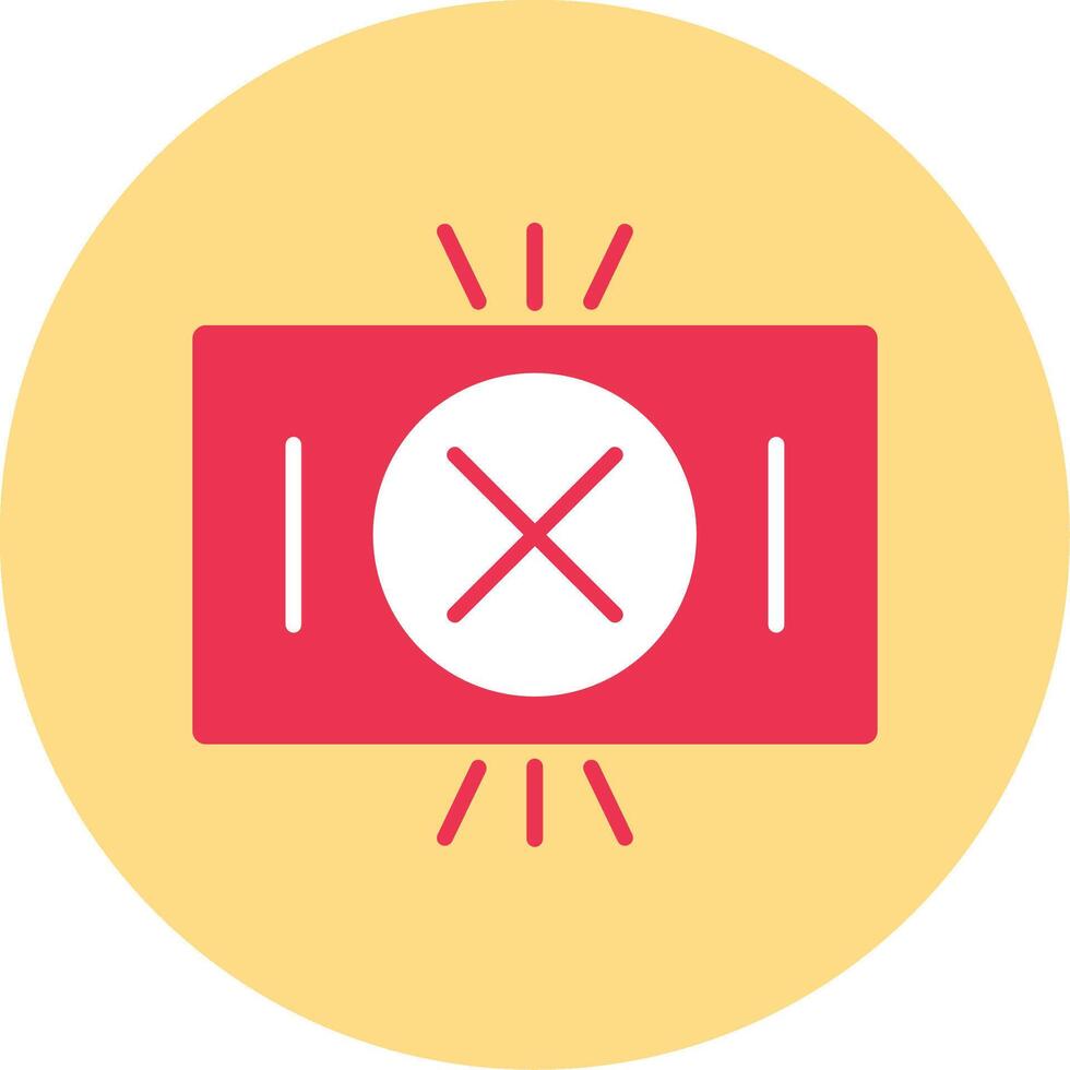 Red Card Flat Circle Icon vector