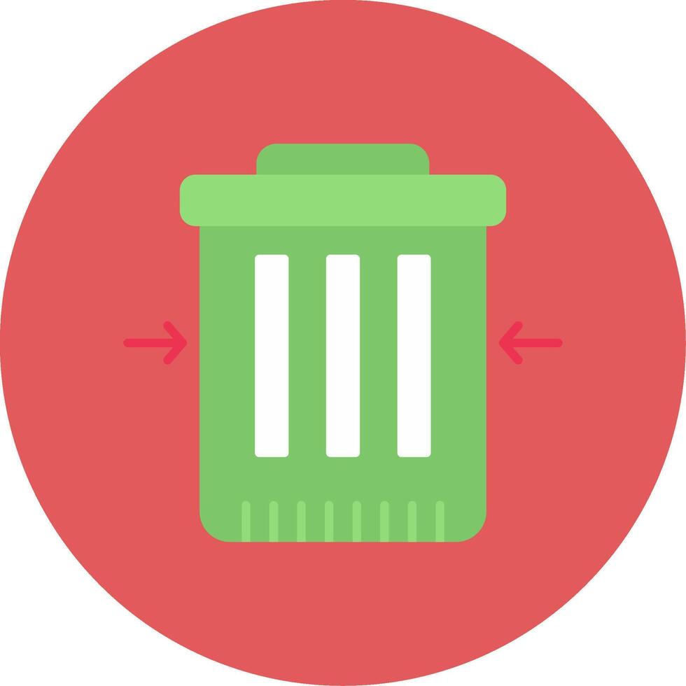 Waste Reduction Flat Circle Icon vector
