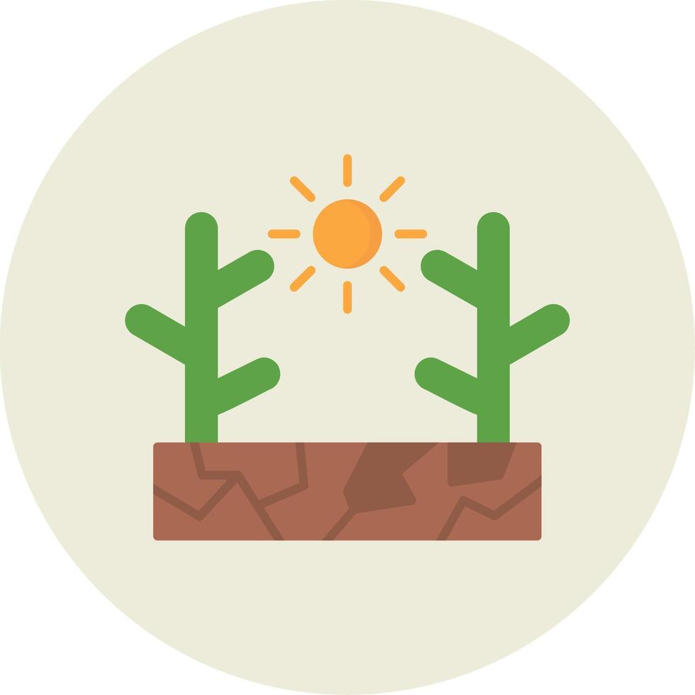 Drought Flat Circle Icon vector