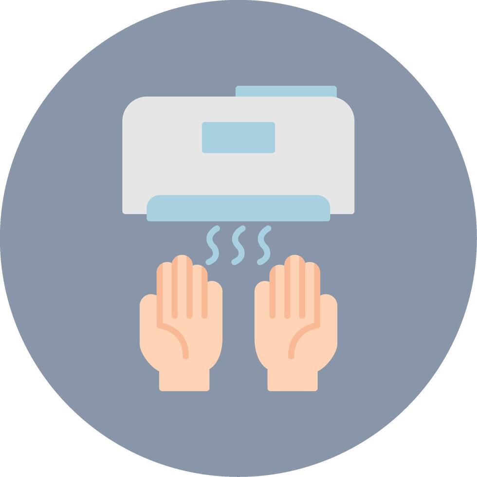 Hand Dryer Flat Circle Icon vector