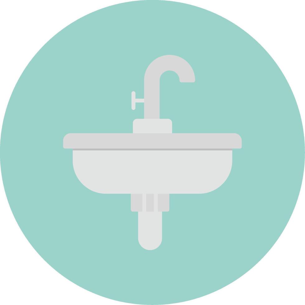 lavabo plano circulo icono vector