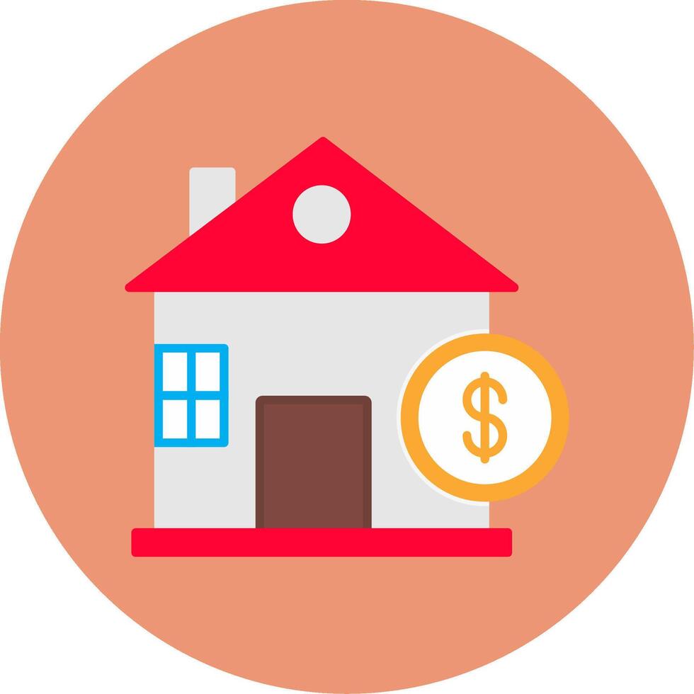 Home Loan Flat Circle Icon vector