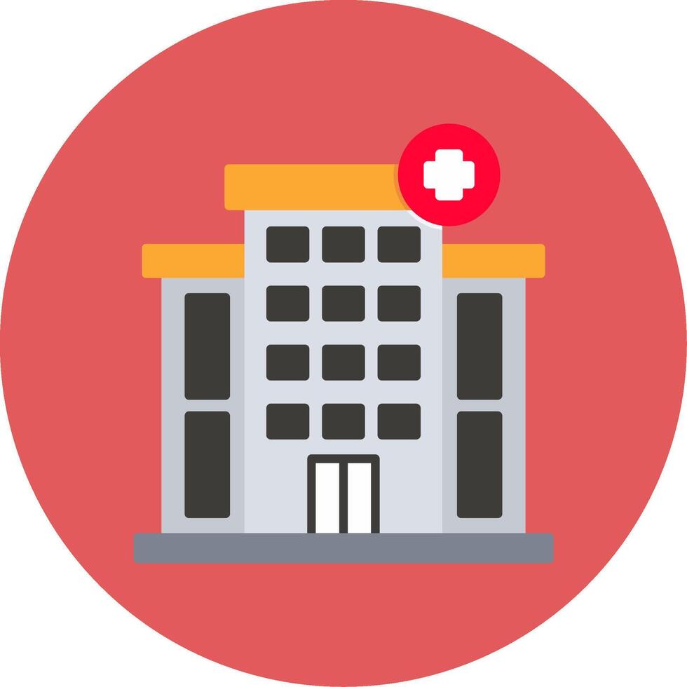Hospital Flat Circle Icon vector