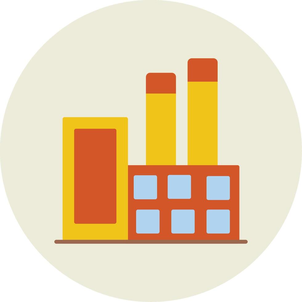 Industrial Buildings Flat Circle Icon vector