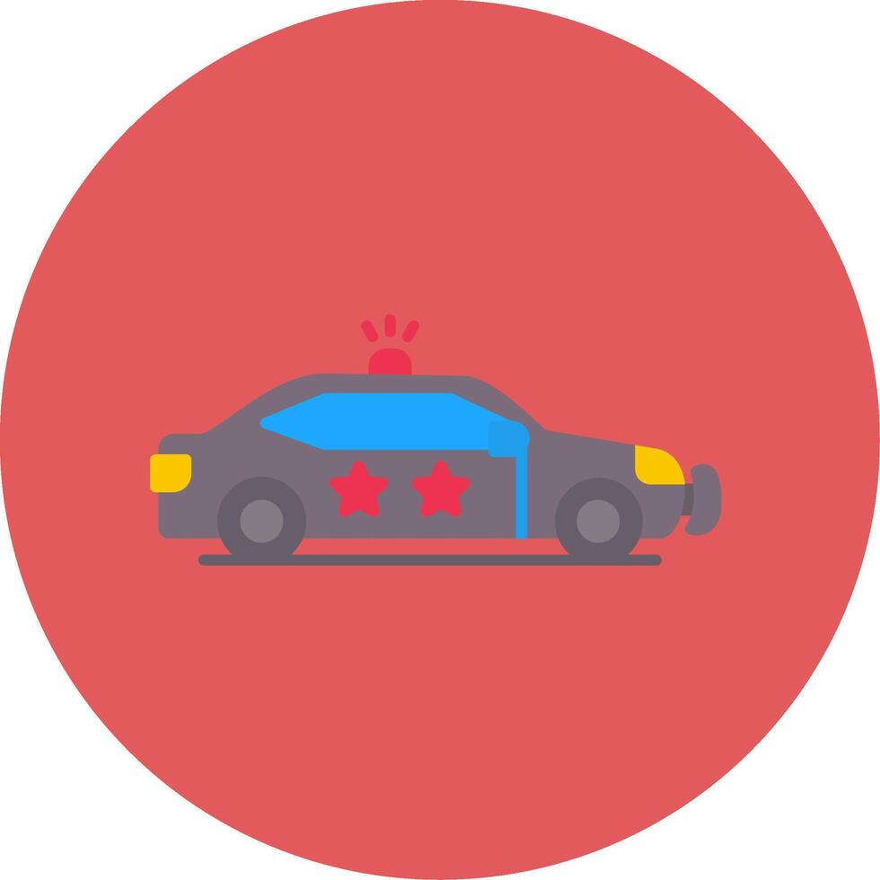 Police Car Flat Circle Icon vector