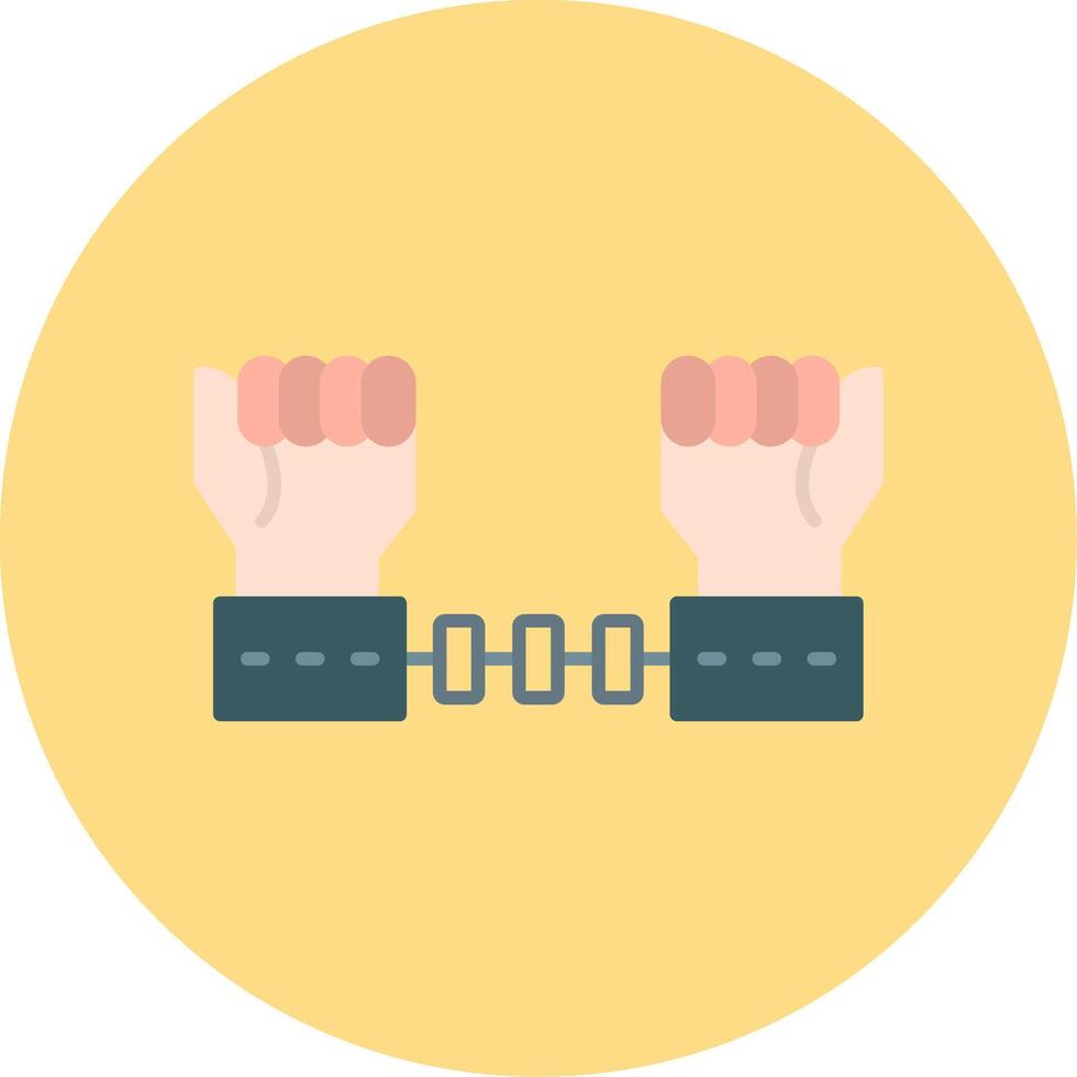 Arrested Criminal Flat Circle Icon vector