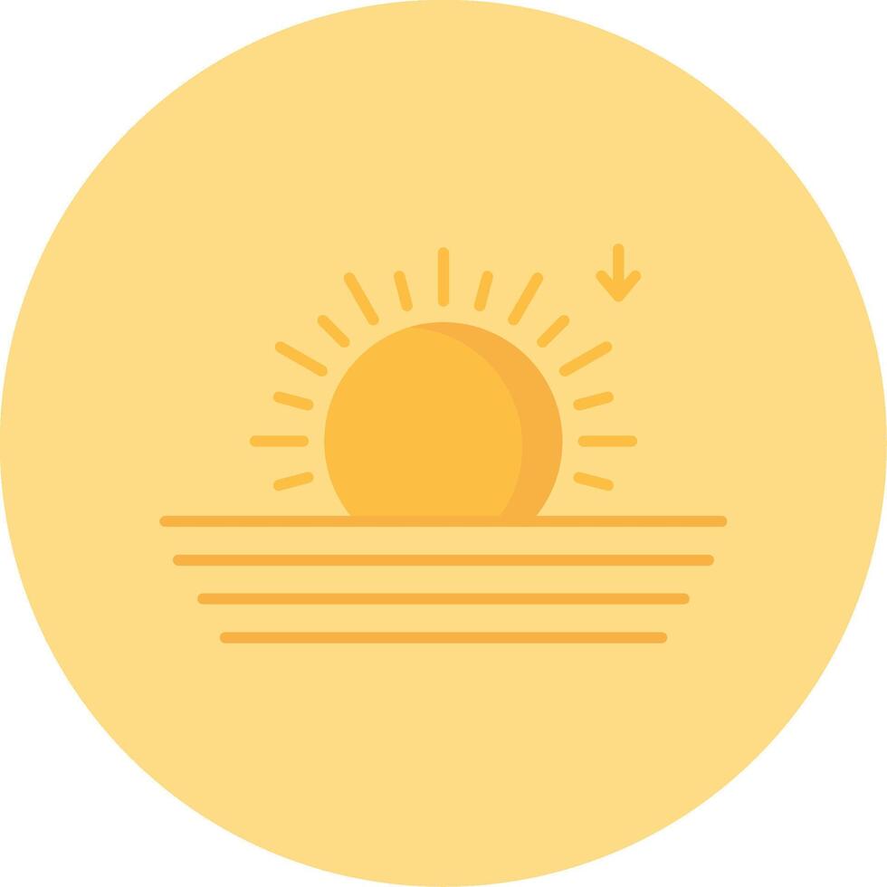 Sunset Flat Circle Icon vector