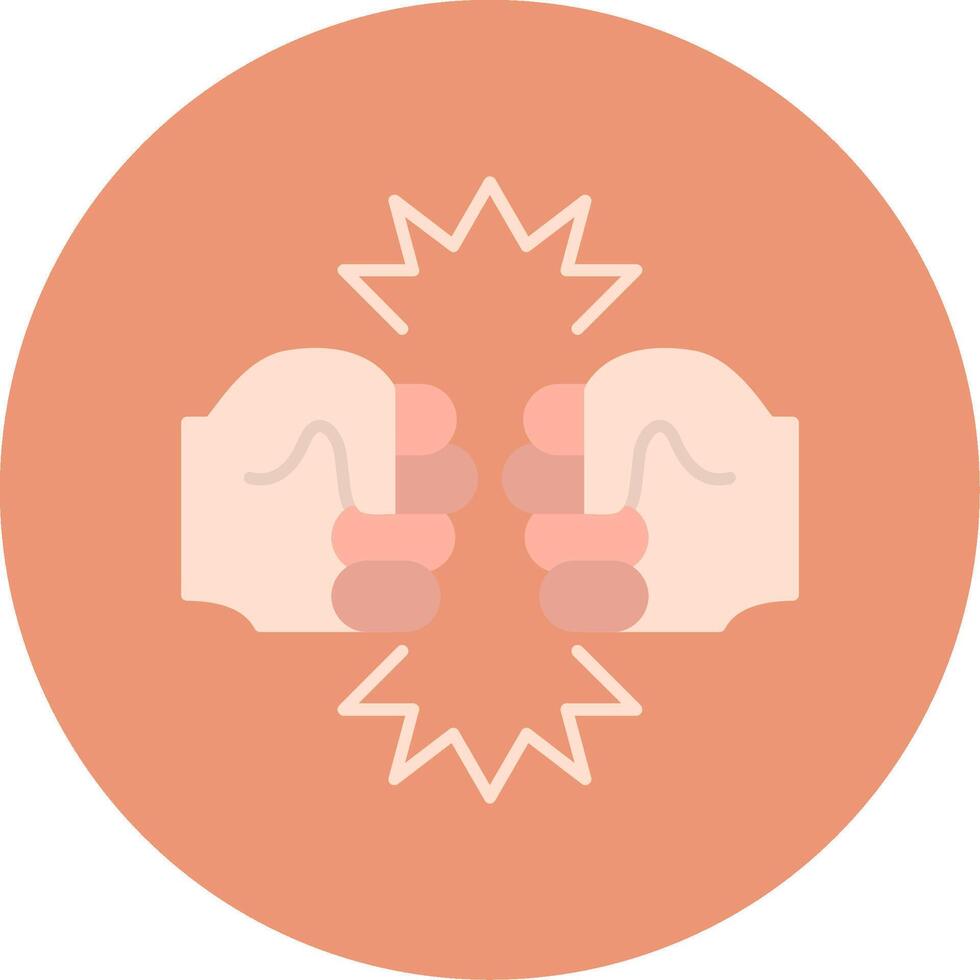 Fighting Flat Circle Icon vector