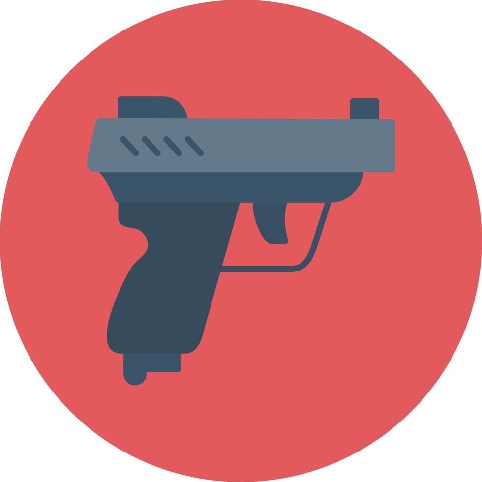 Pistol Flat Circle Icon vector