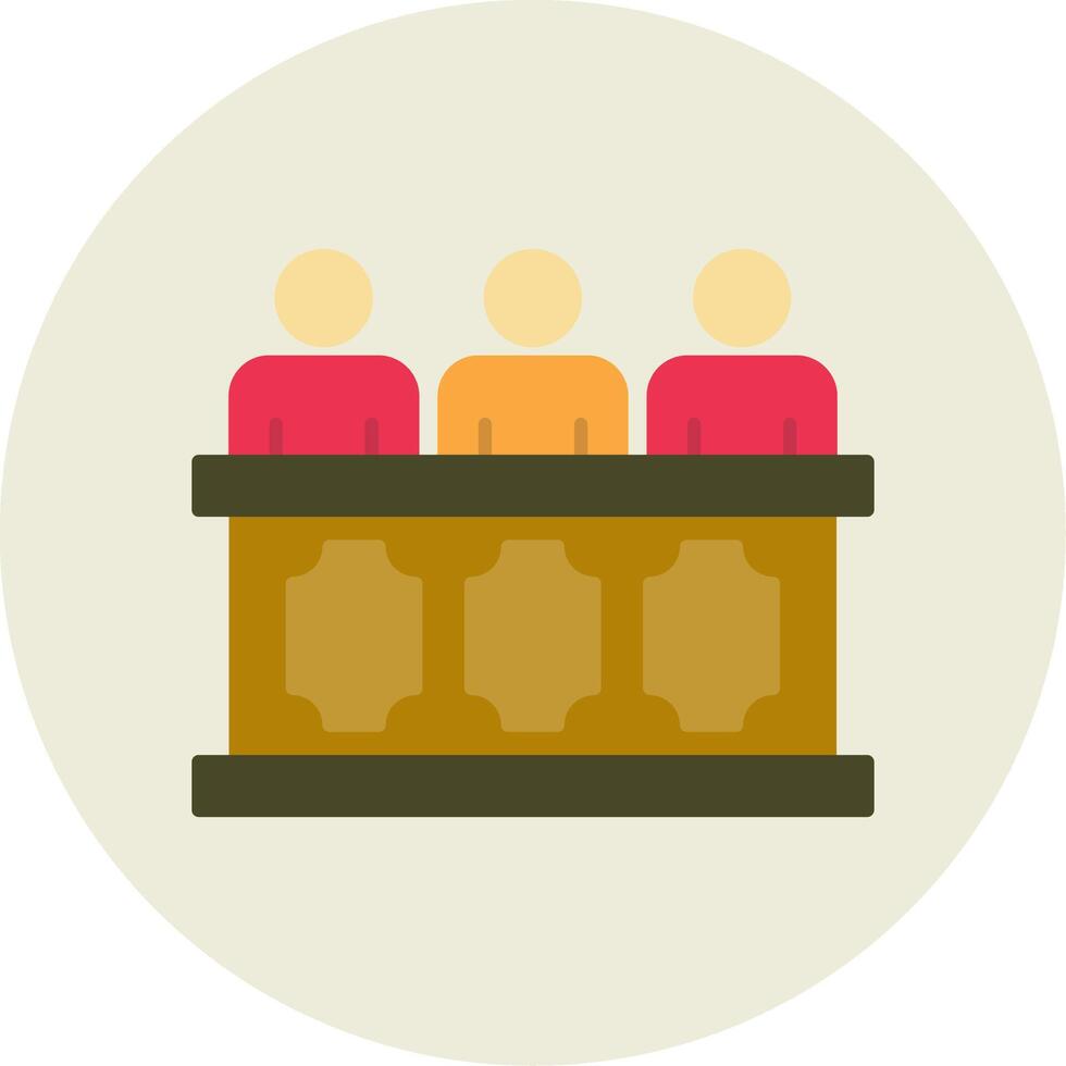 Panel of judges Flat Circle Icon vector