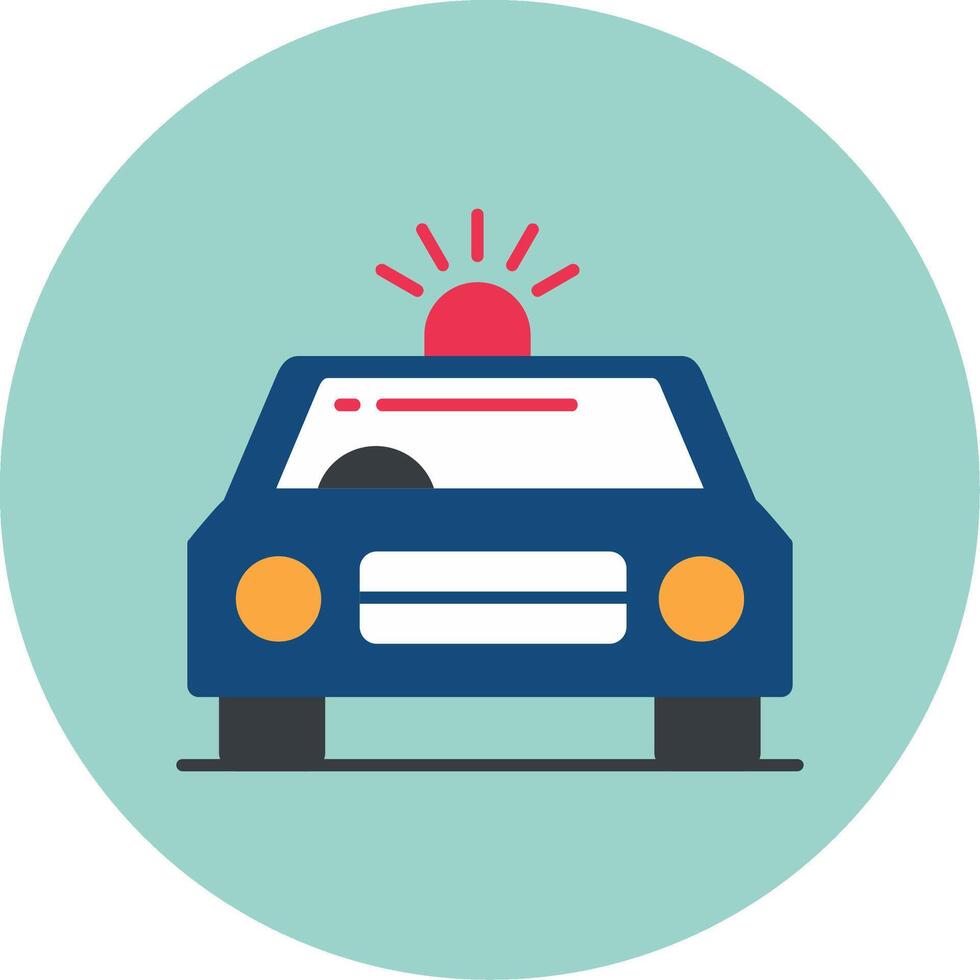 Car Siren Flat Circle Icon vector
